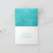 Dankt het Bruine Witte BloemenDamast van Aqua u Bedankkaart (Binnen)