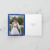 Dankt het de sneeuwvlokken blauwe huwelijk van het bedankkaart (Binnen)