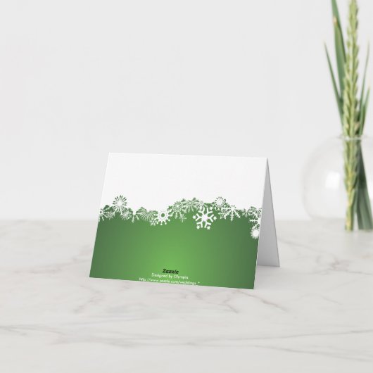 Dankt het groene witte de winterhuwelijk van de bedankkaart (Achterkant)