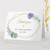 Dankt het paarse succulents Gouden geometrische Kaart (Gele Bloem)