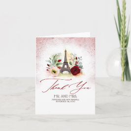 Dankt het Vintage Huwelijk van Parijs u Bedankkaart