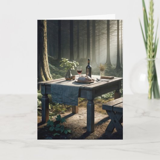 Danktafel in een bos kaart (Voorkant)