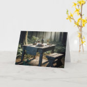 Danktafel in een bos kaart (Gele Bloem)