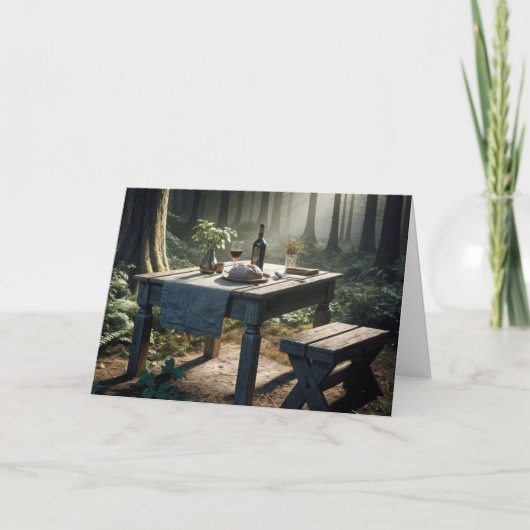 Danktafel in een bos kaart (Voorkant)