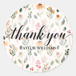 Danktekst tuingebloemen ronde sticker