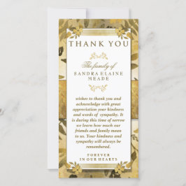 Dankuwel Sympathie Gouden Bloemrijke Elegantie Bedankkaart