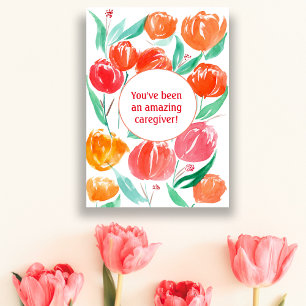 Dankuwel Verzorgende Waterverf Tulpen Kaart