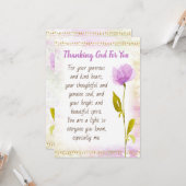 Dankzeggen aan God voor Jou Kaart Sjabloon (Voorkant / Achterkant in situ)