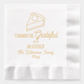 Dankzeggende pompoentaart Dankbaar Gelukkig Gezege Folie Servetten (Voorkant)
