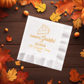 Dankzeggende pompoentaart Dankbaar Gelukkig Gezege Folie Servetten