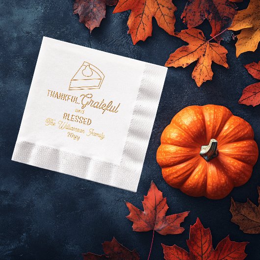 Dankzeggende pompoentaart Dankbaar Gelukkig Gezege Folie Servetten