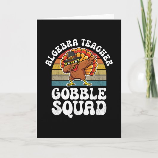 Dankzegging Algebra Docent Gobble Troep Kalkoen Kaart (Voorkant)