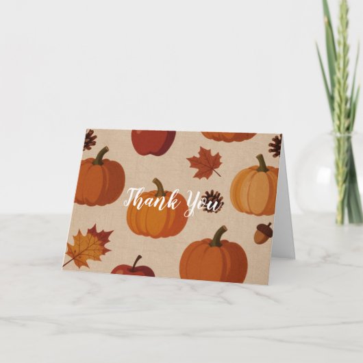 Dankzegging Appels & Pompoenen Herfst Dank Je Bedankkaart (Voorkant)