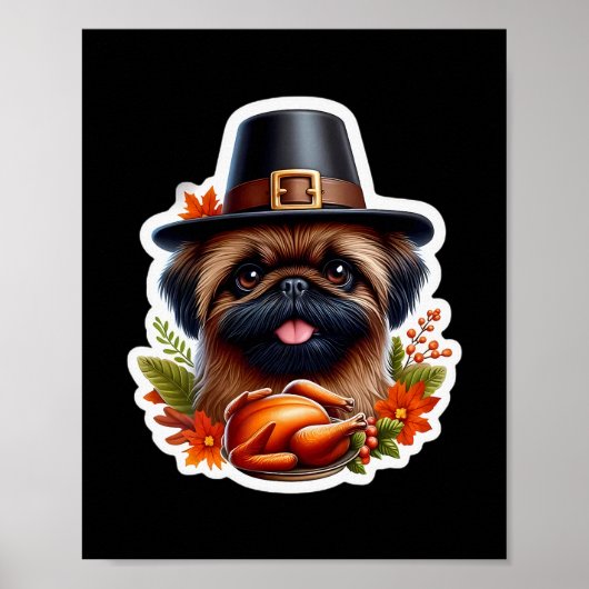 Dankzegging Brussels Griffon Hondenbezitter Liefhe Poster (Voorkant)