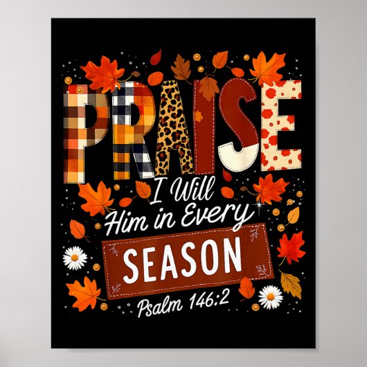 Dankzegging Coquette Dank aan de Heer Herfst Poster (Voorkant)