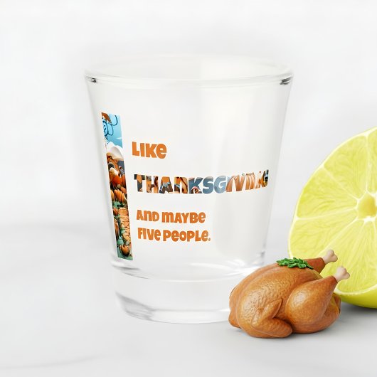 Dankzegging en Misschien Vijf Mensen Shot Glas