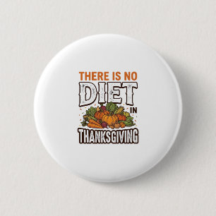 Dankzegging Geen Dieet Vintage Groente Vakantie On Ronde Button 5,7 Cm
