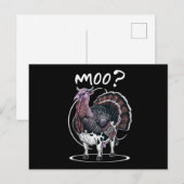 Dankzegging Grappige Kalkoen Koe Moe Fall Feestdagenkaart (Voorkant / Achterkant)