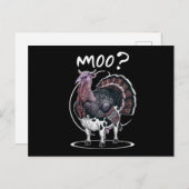 Dankzegging Grappige Kalkoen Koe Moo Herfst Feestdagenkaart (Voorkant / Achterkant)