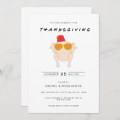 Dankzegging Grappige Uitnodiging met Kalkoen (Voorkant / Achterkant)