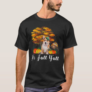 Dankzegging Halloween Het is Herfst Y'all Corgi Ho T-shirt