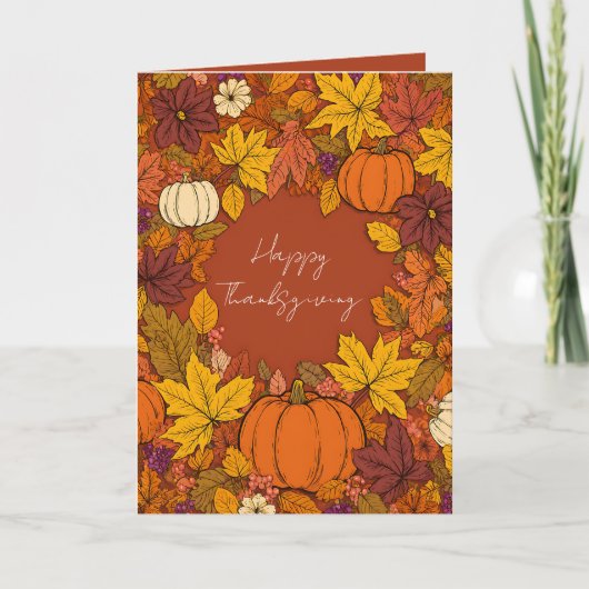 Dankzegging Herfst Pompoen Groeten Kaart (Voorkant)