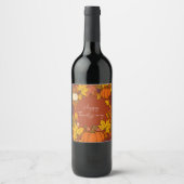 Dankzegging Herfst Pompoen Groeten Wijn Etiket (Voorkant)