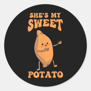 Dankzegging Matching Koppel Zij is Mijn Zoete Aard Ronde Sticker