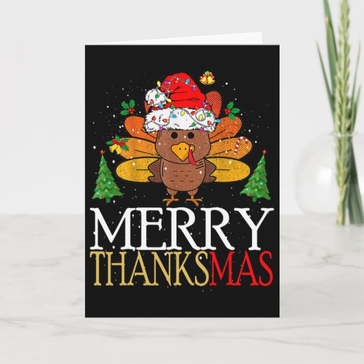 Dankzegging Schattig Gobble Gobble Kalkoen Pelgrim Kaart (Voorkant)
