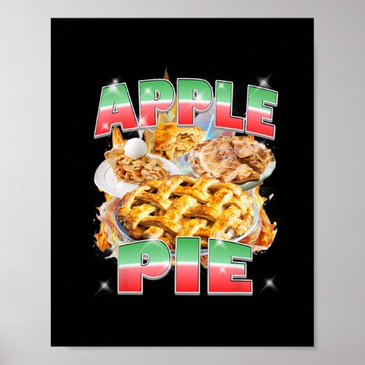 Dankzeggings Appeltaart Bootleg 90's Rap Rock Retr Poster (Voorkant)