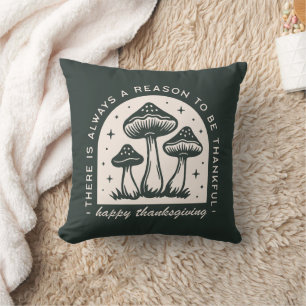 Dankzeggings paddestoelen bos groene cottagecore kussen