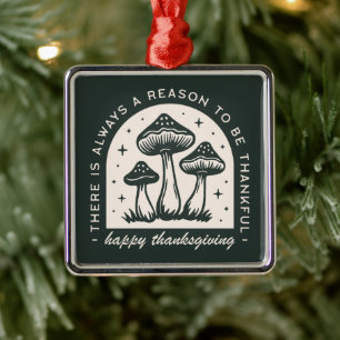 Dankzeggings paddestoelen bos groene cottagecore metalen ornament