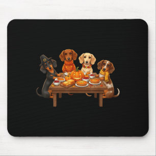 Dankzeggingsdag Dachshond Honden Diner Feest Herfs Muismat