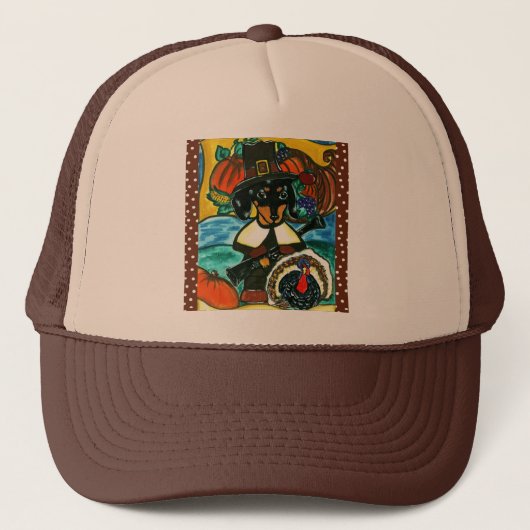 Dankzeggingsdag Dachshund Trucker Pet (Voorkant)