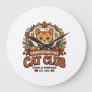 Dankzeggingsdag Herfst Kat Kat Liefhebber Cadeau - Grote Klok
