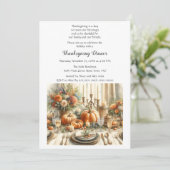 Dankzeggingsdag Herfst Vakantiediner Kaart (Staand voorkant)