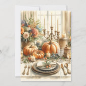 Dankzeggingsdag Herfst Vakantiediner Kaart (Achterkant)