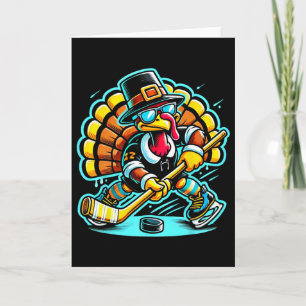 Dankzeggingsdag IJshockey Turkey Day Herfst  Kaart