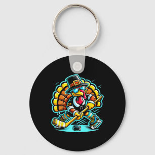 Dankzeggingsdag IJshockey Turkey Day Herfst Sleutelhanger