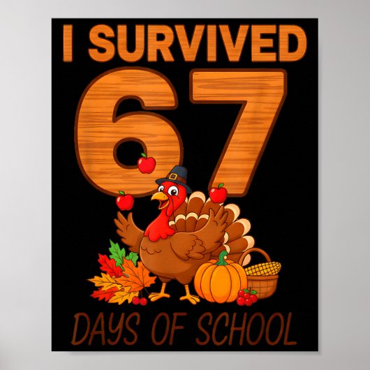 Dankzeggingsdag Ik Heb 67 Dagen Van School Overlee Poster (Voorkant)