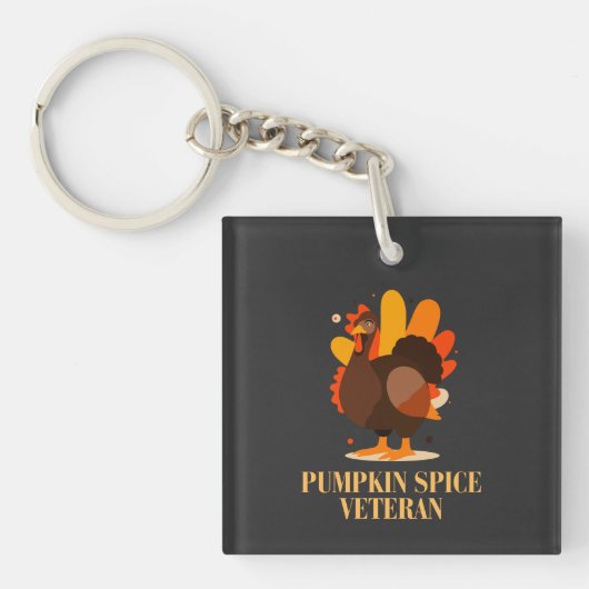 Dankzeggingsdag Pumpkin Spice Veteraan Sleutelhanger (voorkant)