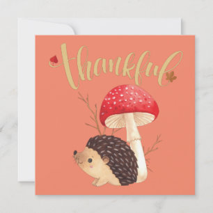 Dankzeggingsdag Schattige Kawaii Egel   Kaart