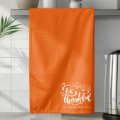 Dankzeggingsdag Wees Dankbaar Script Oogst Oranje Theedoek