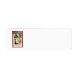 Dankzeggingsdaggroeten met een pelgrimsvrouw etiket