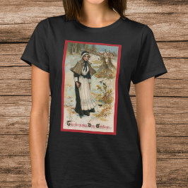 Dankzeggingsdaggroeten met een pelgrimsvrouw t-shirt