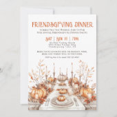 Dankzeggingsdiner Vriendendag Dinerfeest Kaart (Voorkant)