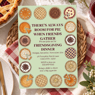 Dankzeggingsgrappige taart Friendsgiving-feestdine Kaart
