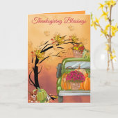 Dankzeggingszegen Herfstpompoenen & Puppy Kaart (Gele Bloem)