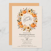 Dankzeging Herfstkrans Thanksgiving Uitnodiging (Voorkant / Achterkant)