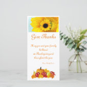 Dankzeging nieuwe wenskaart oranje herfst bedankkaart (Staand voorkant)